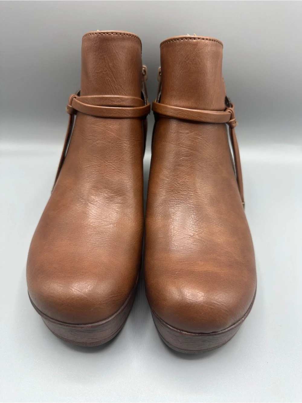 BOC By Born Faux Leather Zip Wedges Boots Women’s Size 9.5M Brown